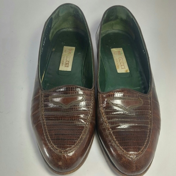 Gucci lizard Skin Brown Loafer Drivers 41 D main image 4